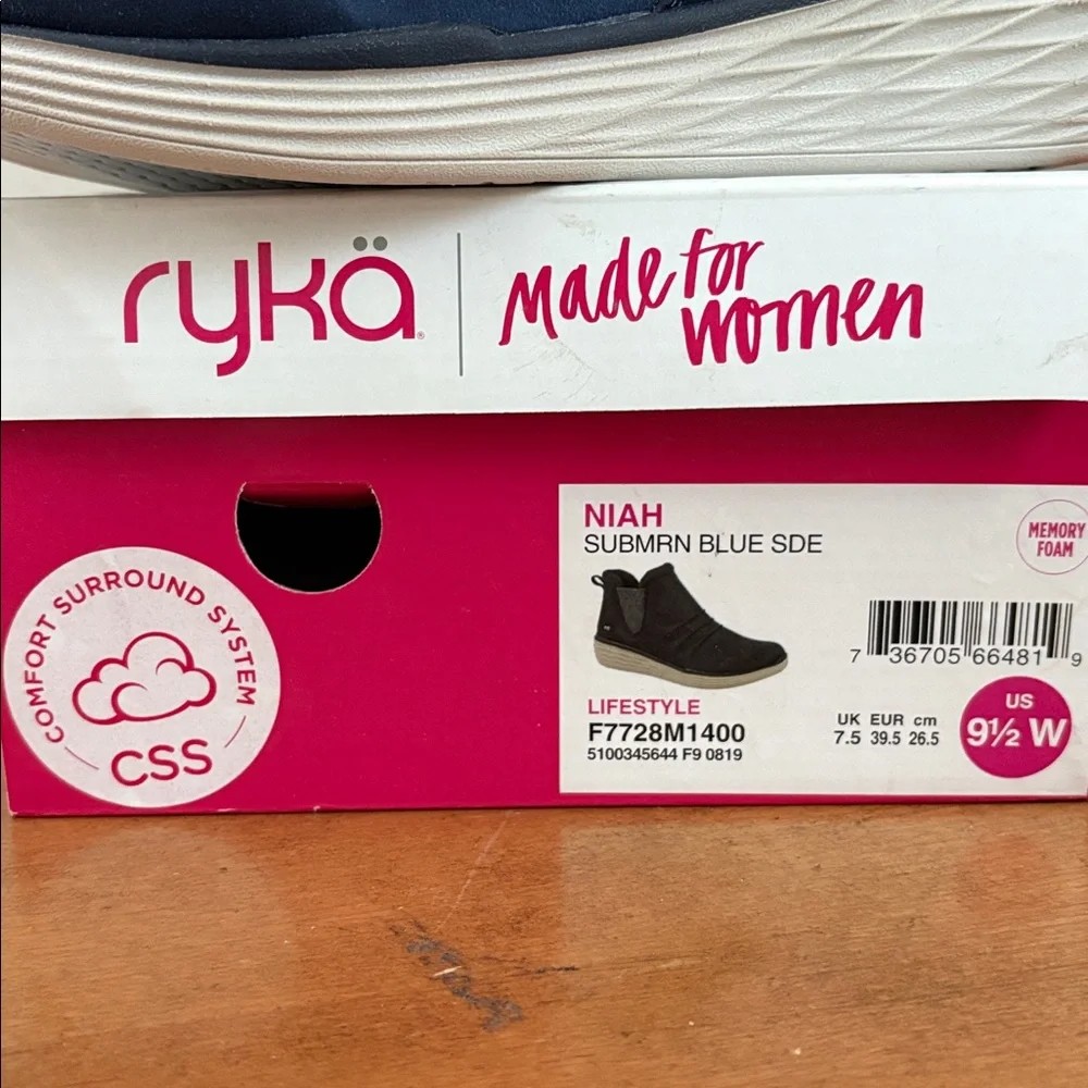 Ryka Women's Navy Niah Ankle Slip-On Wedge Shoes Size 9.5 - Picture 14 of 14